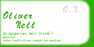 oliver nell business card